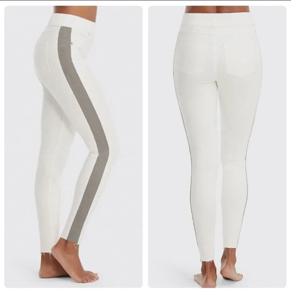 Spanx Side Stripe Distressed Skinny Jeans - Picture 3 of 13